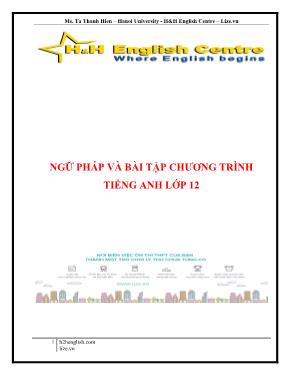 Ngữ pháp và bài tập chương trình Tiếng anh lớp 12 - Tạ Thanh Hiền